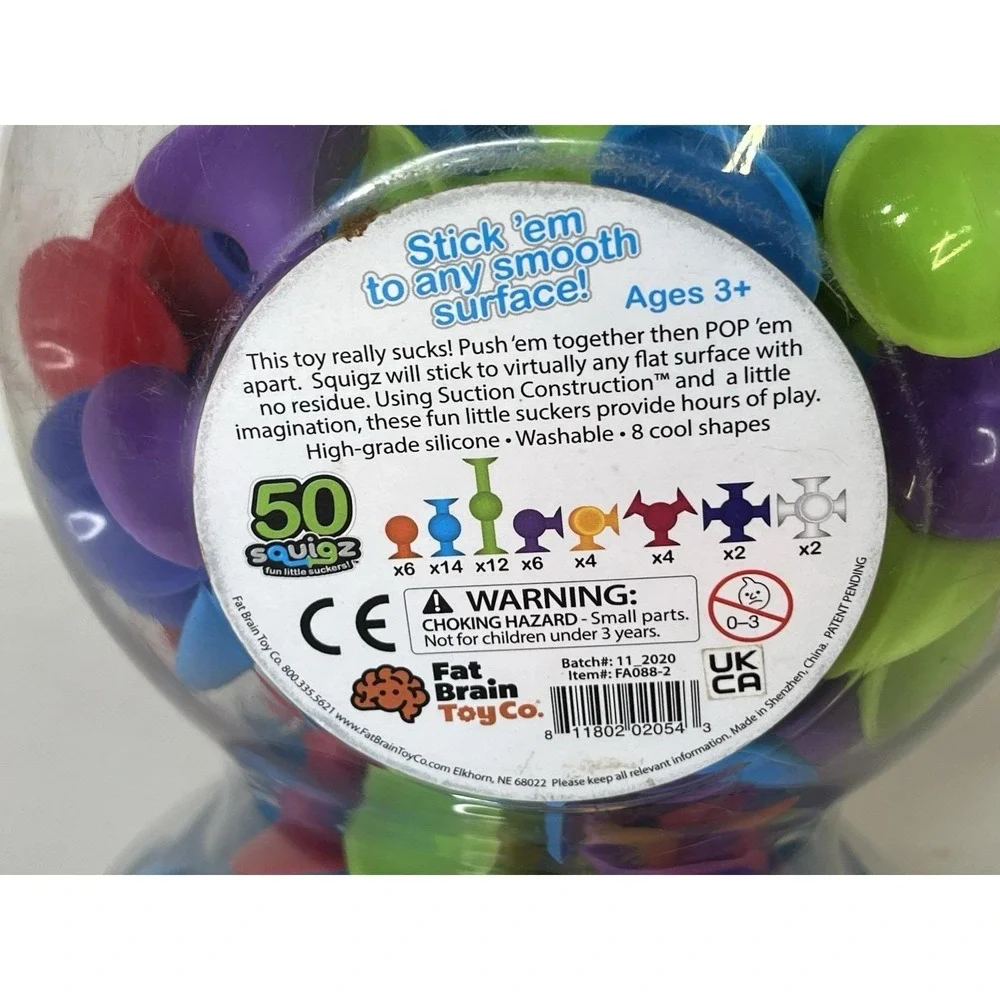 Fat Brain Toy Co Squigz Fun Little Suckers! 8 Cool Shapes High Grade Silicone ¹⁶